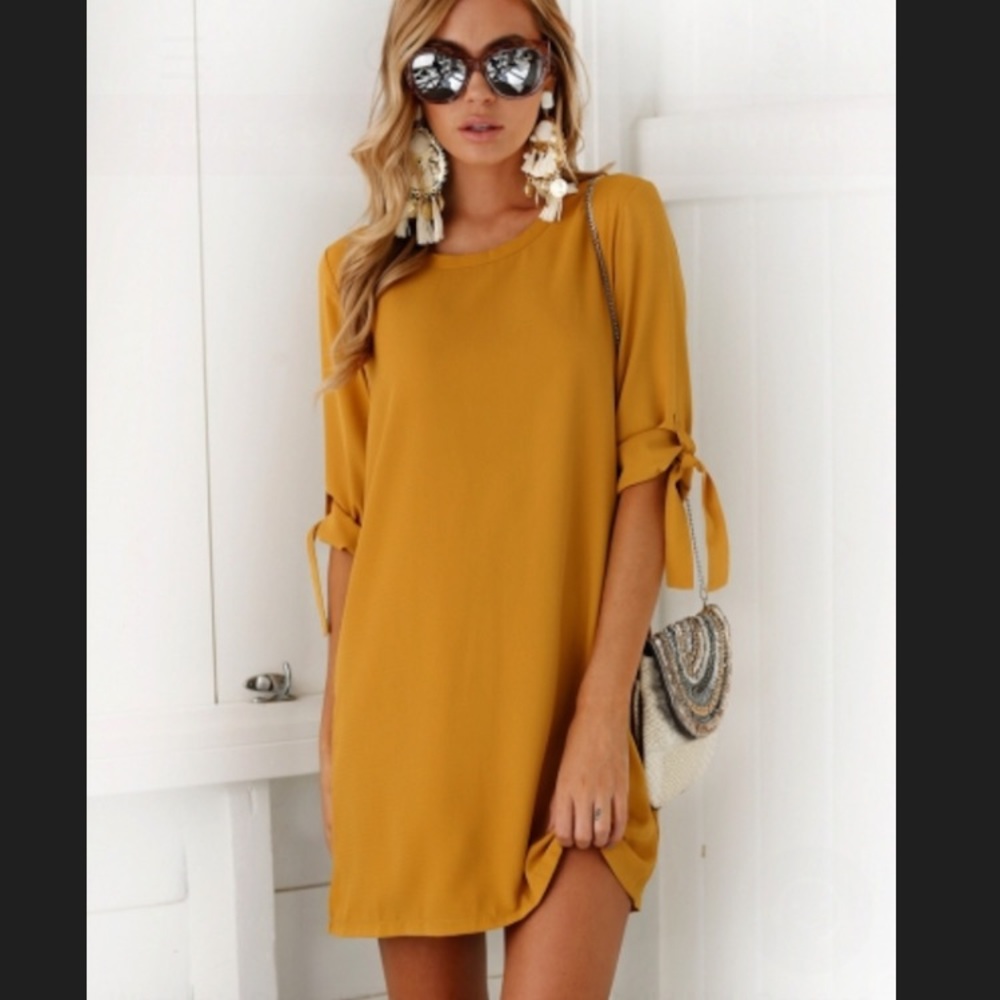 Mustard color dress